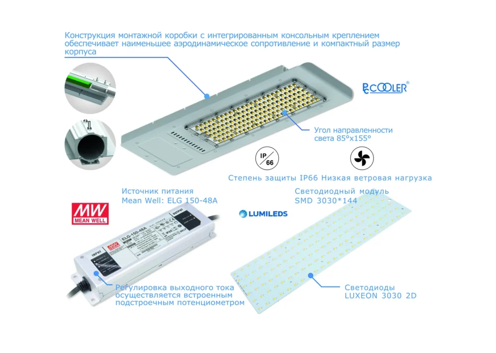 Магистральный уличный светодиодный светильник УКС SMD DL 120 Вт, фото 3